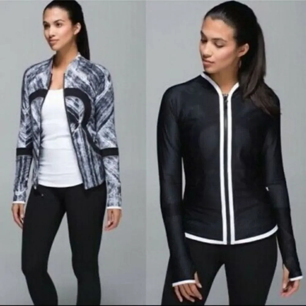 Lululemon Find Your Bliss Jacket •Black / Heatwave White Black / White Size 6